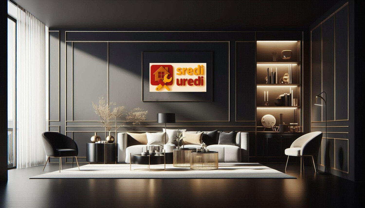 Enterijer – Premium stil i inspiracija za uređenje doma Tamni moderni enterijer sa luksuznim detaljima i ambijentalnim osvetljenjem
