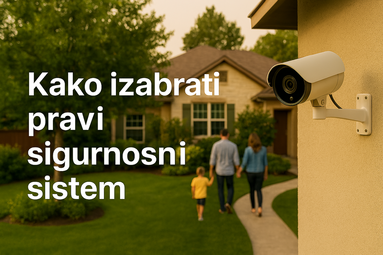 Spoljna kamera u porodičnom ambijentu sa stazom i drvećem