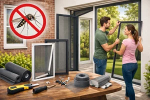 Montaža komarnika na prozor – alati, mrežica i ramovi za ugradnju