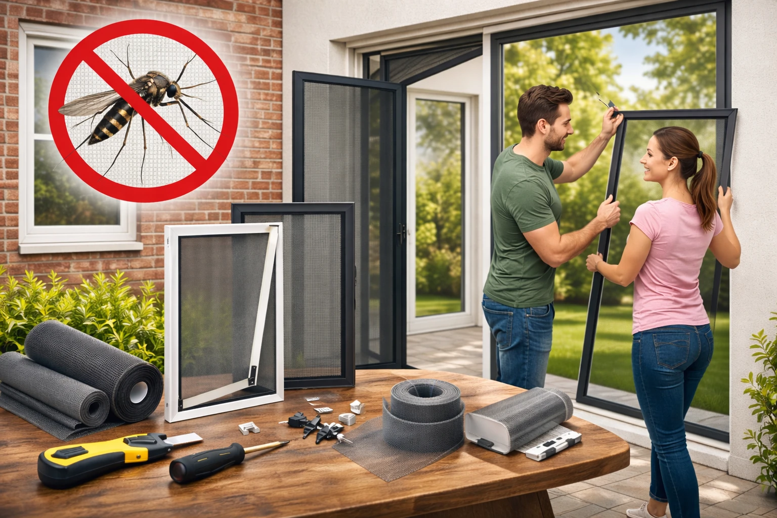 Montaža komarnika na prozor – alati, mrežica i ramovi za ugradnju
