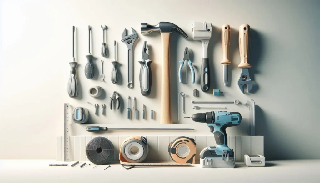 Organizovan zid sa ručnim i električnim alatom za kućne popravke
