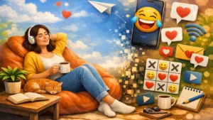 Digitalni ventil – vizual opuštanja i digitalnog balansa bez teksta