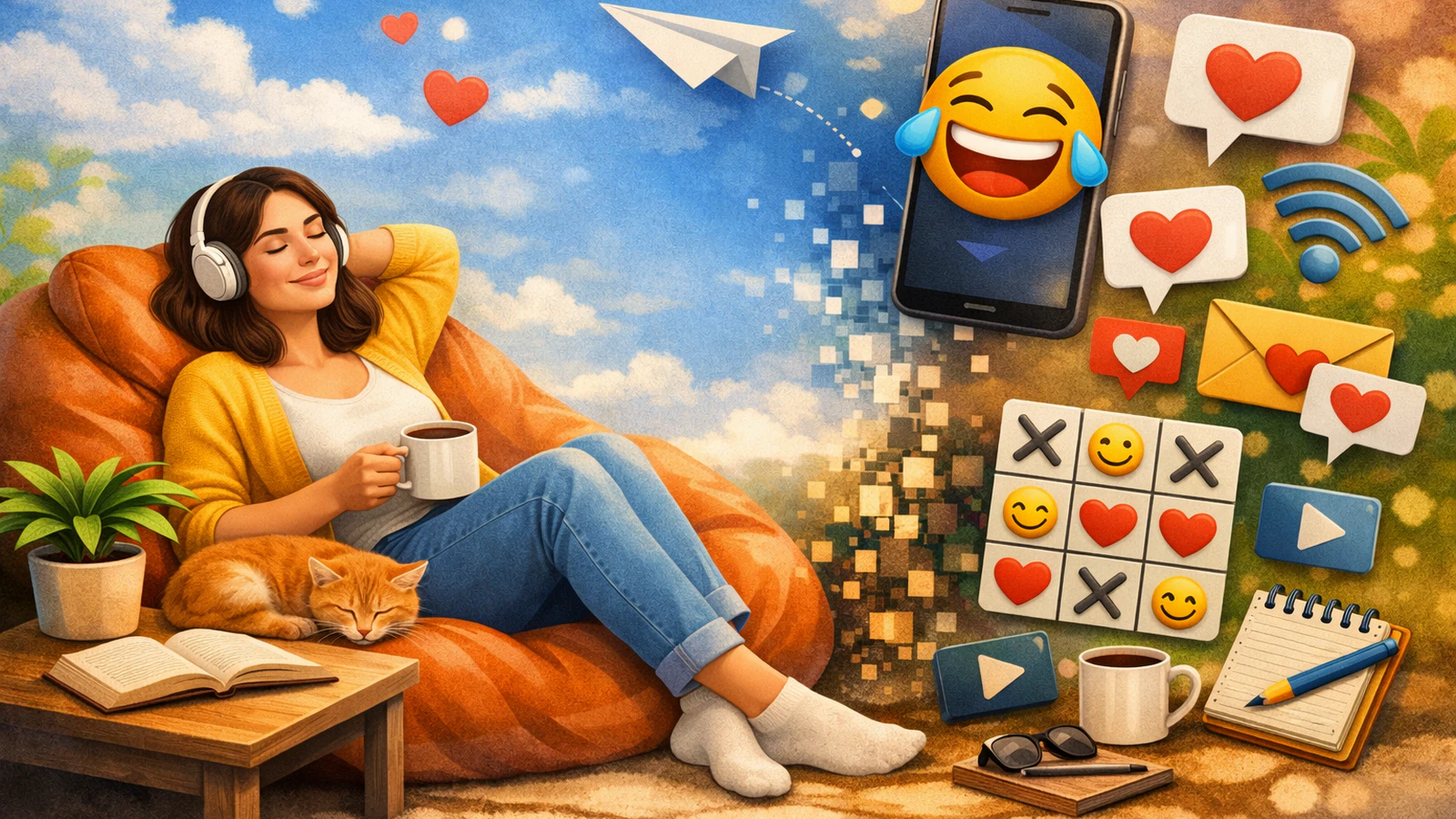 Digitalni ventil – vizual opuštanja i digitalnog balansa bez teksta