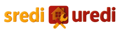 Sredi‑Uredi logotip sa kućicom i alatima