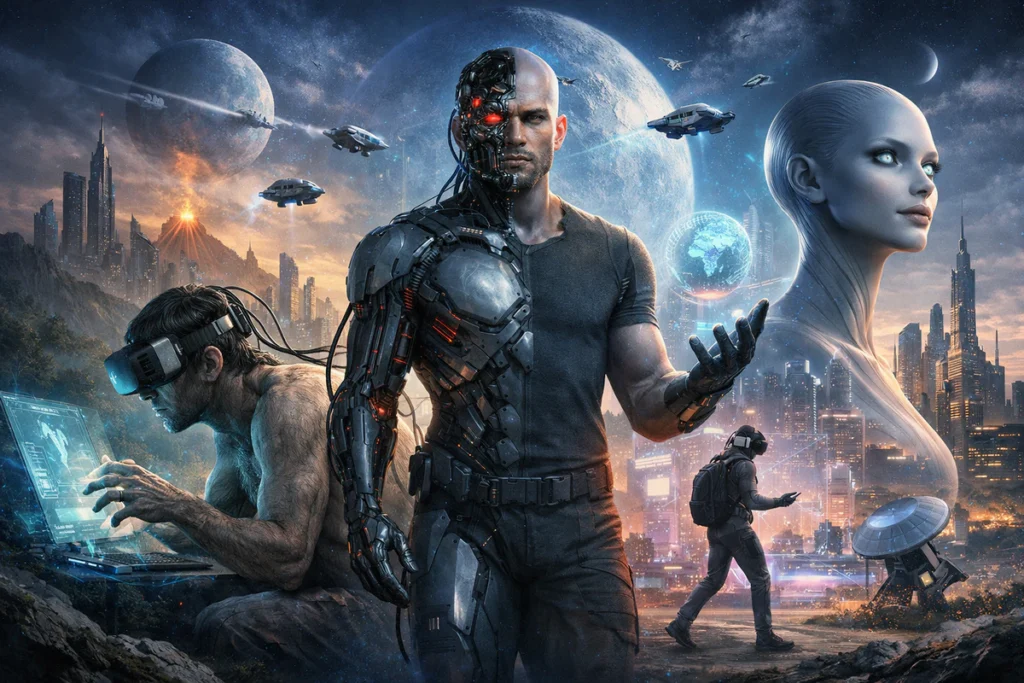Evolucija ljudske vrste u 3 koraka 5 Evolucija ljudske vrste u 3 koraka — futuristički prikaz budućnosti homo sapiensa i digitalne evolucije