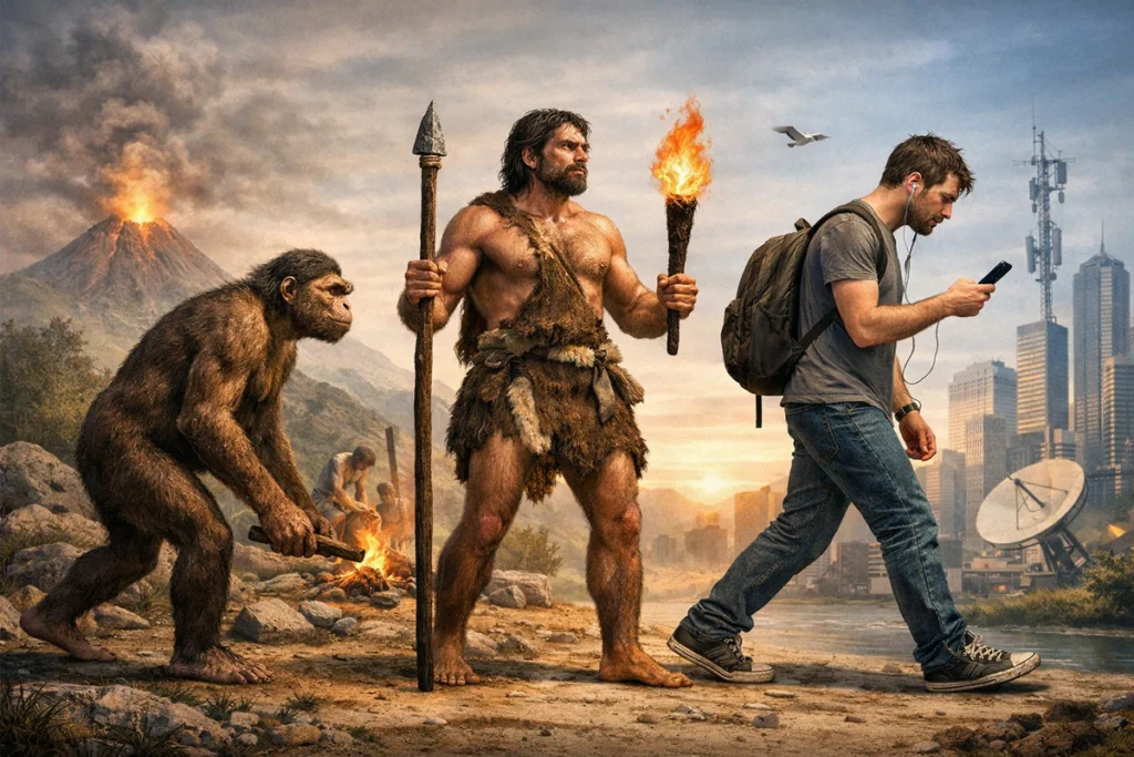 Evolucija ljudske vrste u 3 koraka 1 Evolucija ljudske vrste u 3 koraka — od Australopiteka do savremenog čoveka sa pametnim telefonom