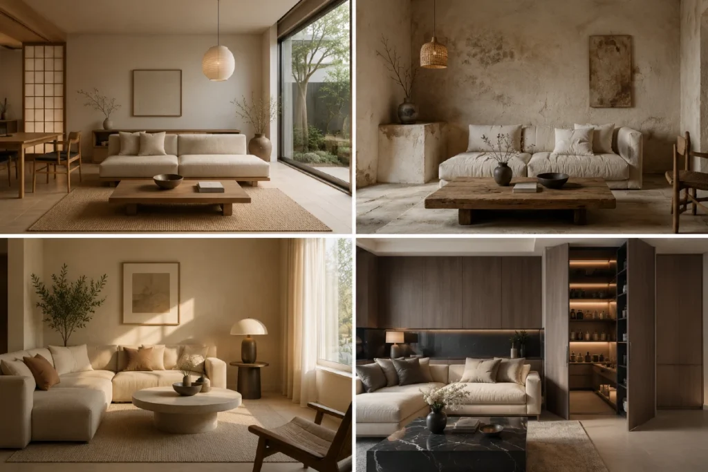 Mali prostori uređeni u stilovima Japandi, Wabi-Sabi, Warm Minimalism i Tihi luksuz