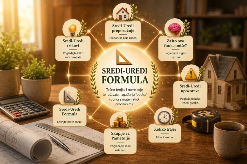 Sredi-Uredi Formula sa tačnim merama, preciznim proračunima i povezanim segmentima Sredi-Uredi Enciklopedije
