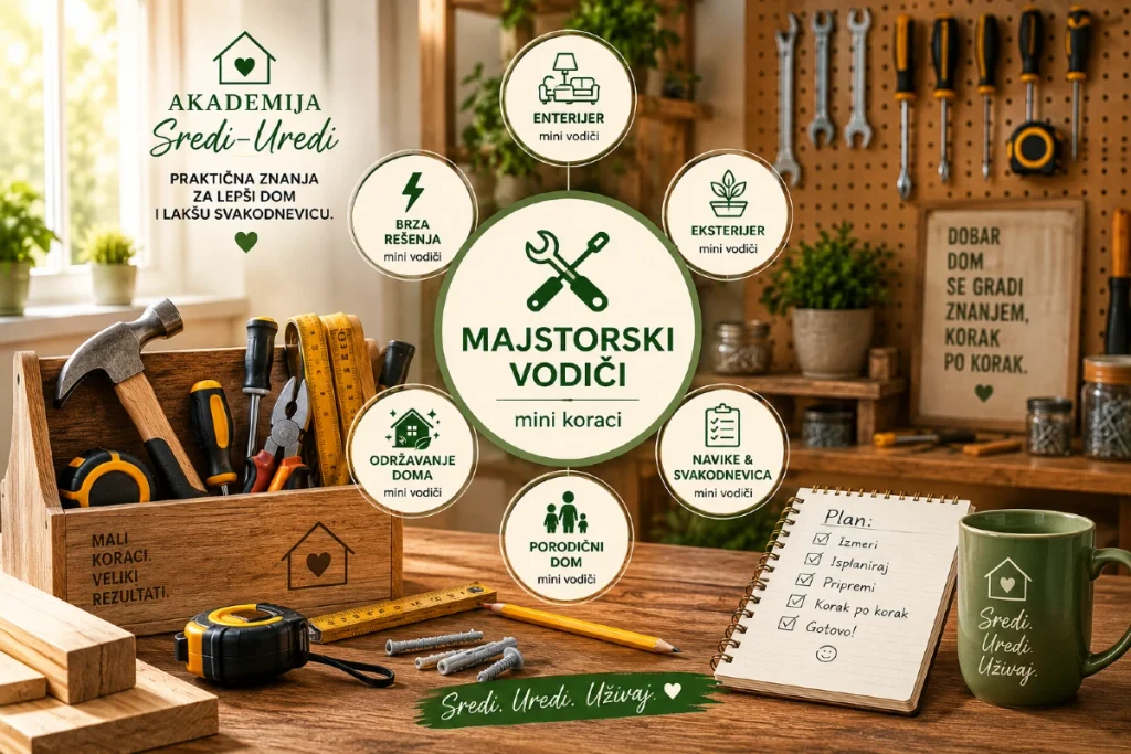 🟫 Majstorski vodiči — mini koraci Majstorski vodiči – mini koraci za jednostavne kućne popravke i uradi sam projekte u domu